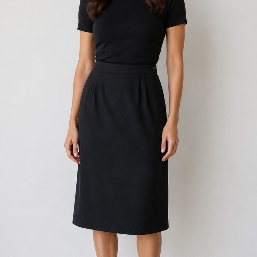 Peabody House Black Midi Pencil Skirt